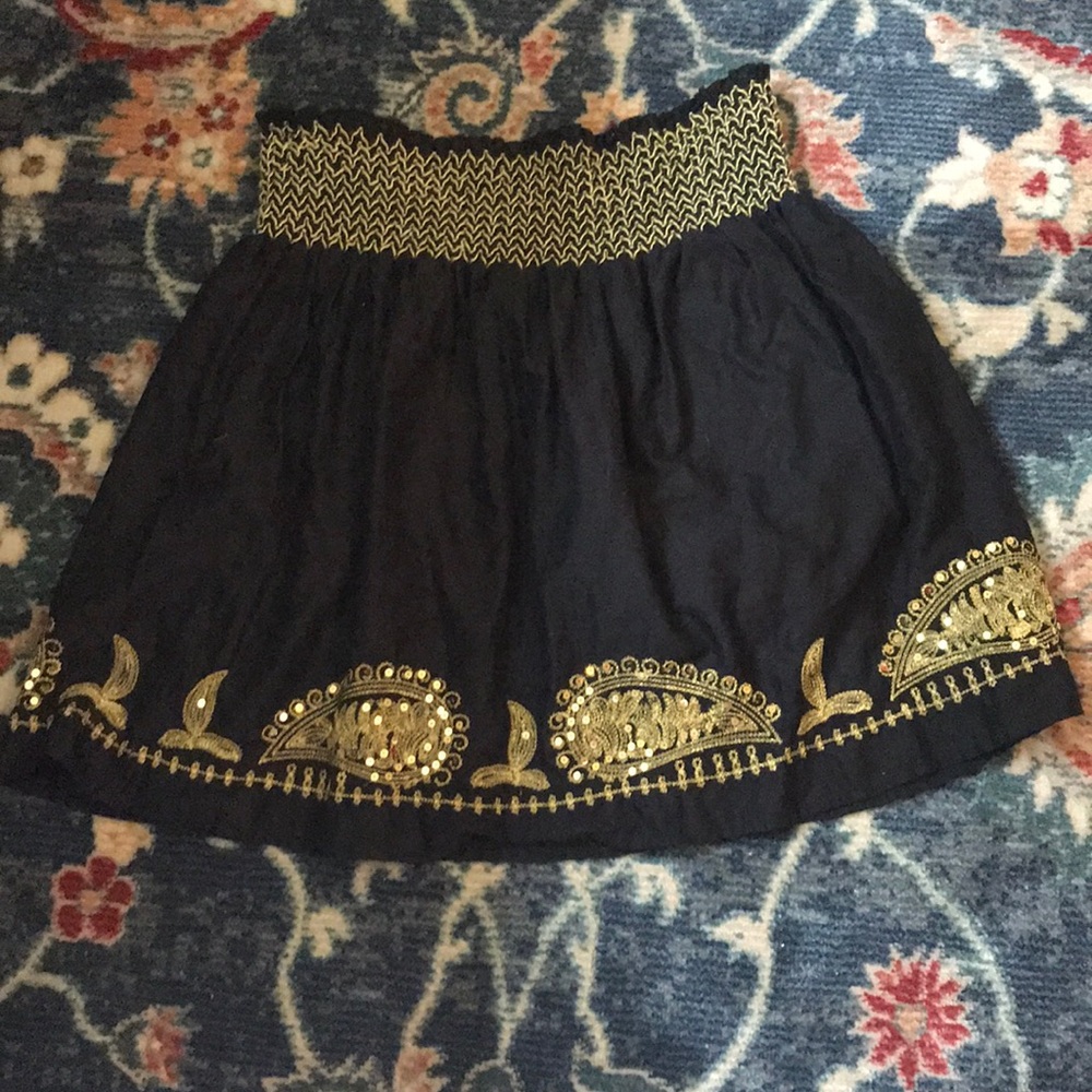 Confess Black with Gold Embellishment Skirt